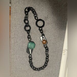 alisha.d Bold StateNecklace Made in Italy, Black, Green and Brown Accents